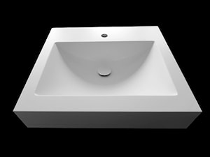 Umywalka prostokątna z dnem w kształcie łódki zintegrowana z blatem 60x53x12,5cm - Łazienka, styl minimalistyczny - zdjęcie od blaty.eu - sklep internetowy