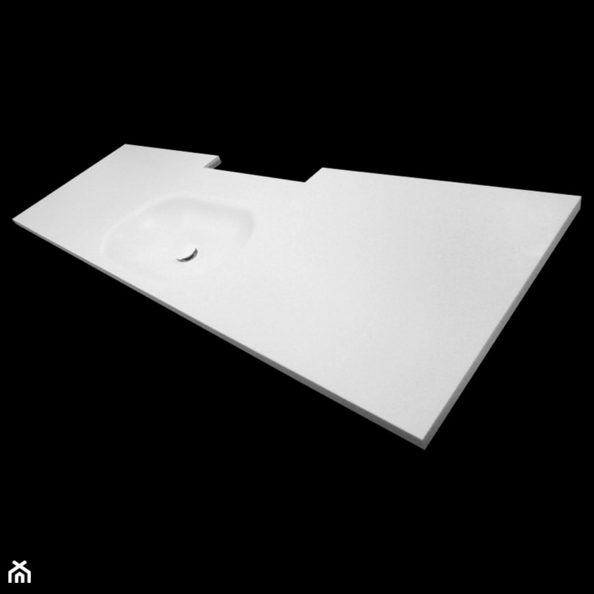 Umywalka Eliza termoformowana bezpośrednio z blatu kompozytowego - Łazienka, styl minimalistyczny - zdjęcie od blaty.eu - sklep internetowy