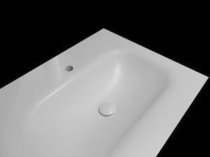 Umywalka łazienkowa gięta bezpośrednio z blatu 145x60x3cm, biały. - Łazienka, styl nowoczesny - zdjęcie od blaty.eu - sklep internetowy