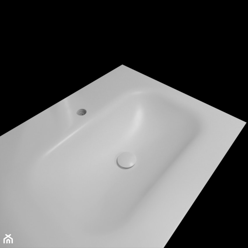 Umywalka łazienkowa gięta bezpośrednio z blatu 145x60x3cm, biały. - Łazienka, styl nowoczesny - zdjęcie od blaty.eu - sklep internetowy