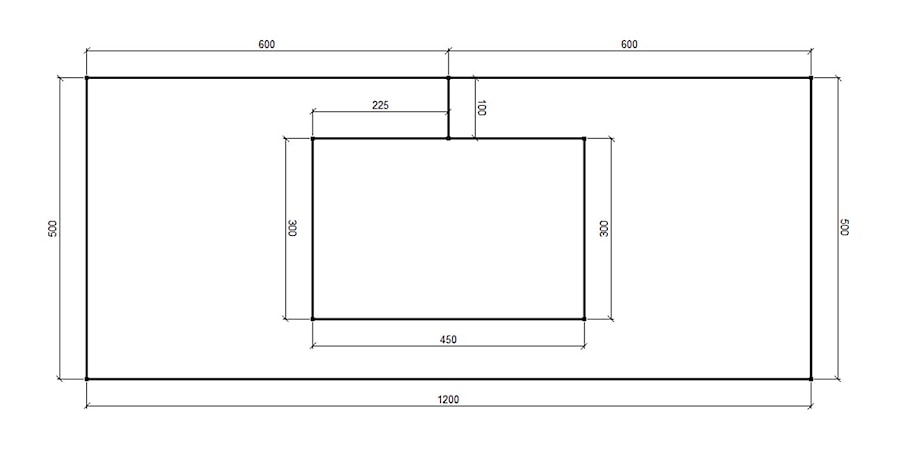 BLAT KOMPOZYTOWY 120CM ZE ZINTEGROWANĄ UMYWALKĄ 45X30 - zdjęcie od blaty.eu - sklep internetowy