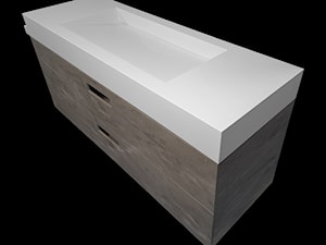 Szafka kompozytowa z dwiema szufladami i umywalką zintegrowaną z blatem - Łazienka, styl nowoczesny - zdjęcie od blaty.eu - sklep internetowy
