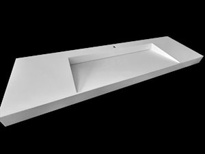 Umywalka z odpływem szczelinowym, tylnym 180x50x10cm (solid surface)