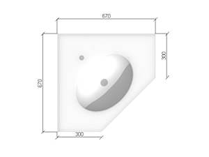 Umywalka owalna zintegrowana z blatem kompozytowym o niestandardowym wymiarze - Łazienka, styl tradycyjny - zdjęcie od blaty.eu - sklep internetowy