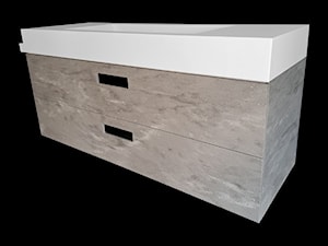Szafka kompozytowa z dwiema szufladami i umywalką zintegrowaną z blatem - Łazienka, styl nowoczesny - zdjęcie od blaty.eu - sklep internetowy