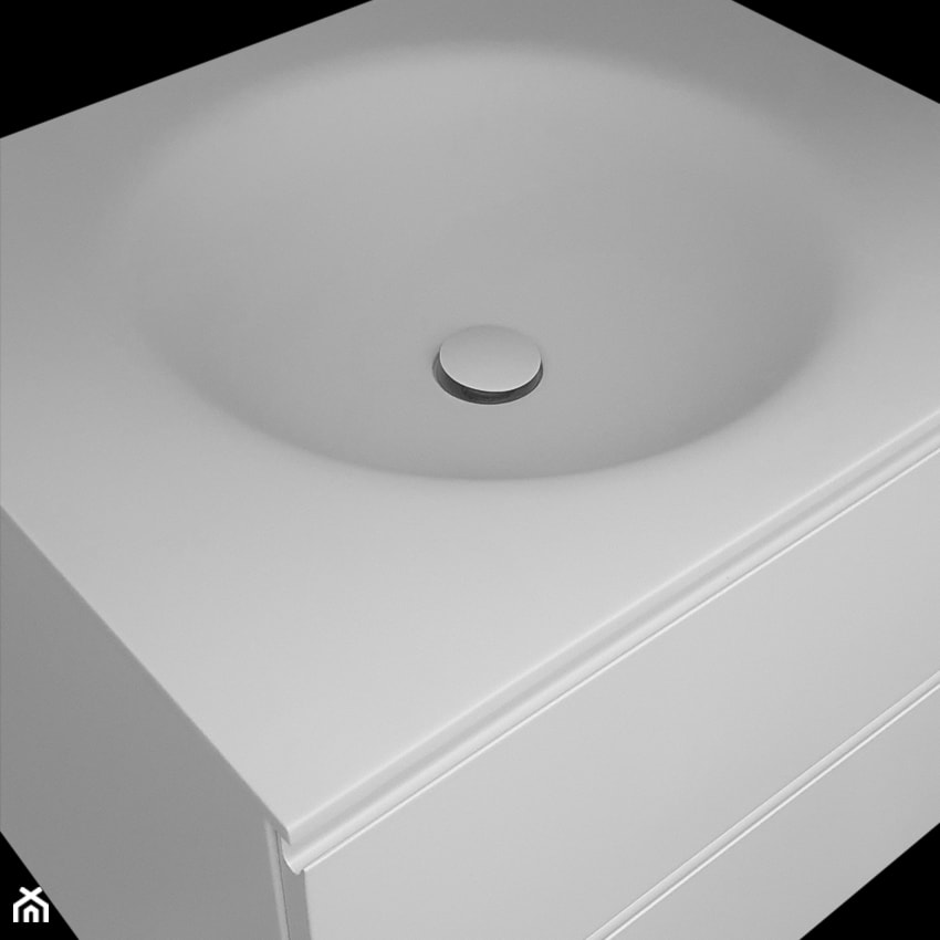 Szafka łazienkowa z umywalką kompozytową wygiętą bezpośrednio z blatu - Łazienka, styl minimalistyczny - zdjęcie od blaty.eu - sklep internetowy