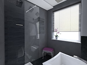 Projekt łazienki - Mała z punktowym oświetleniem łazienka z oknem, styl glamour - zdjęcie od DorotaBykowska.pl