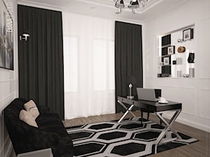 Średnie w osobnym pomieszczeniu z sofą szare biuro, styl glamour - zdjęcie od diana.zadlo