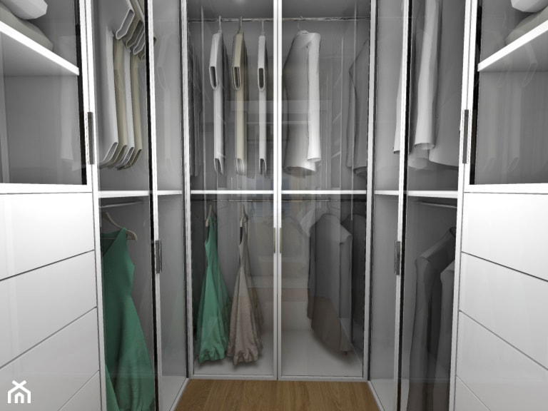 Mała zamknięta garderoba oddzielne pomieszczenie, styl nowoczesny - zdjęcie od New Age Design SC