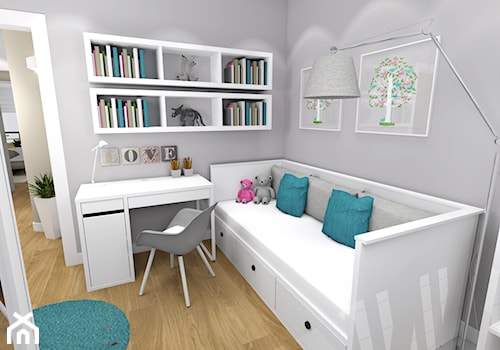 Średni szary pokój dziecka dla nastolatka dla dziewczynki, styl nowoczesny - zdjęcie od New Age Design SC