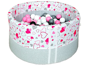 Suchy basen BabyBall z piłeczkami - różowe serduszka - zdjęcie od BabyBall - suche baseny z piłeczkami dla dzieci