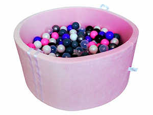 Suchy basen BabyBall z piłeczkami - pudrowy róż - Velur - zdjęcie od BabyBall - suche baseny z piłeczkami dla dzieci