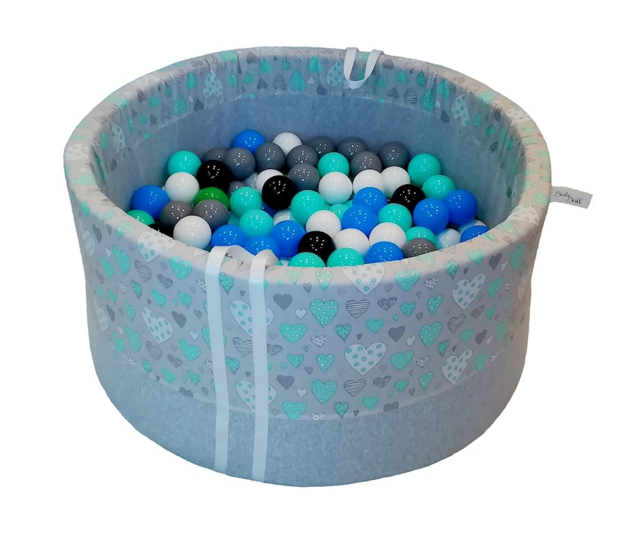 Suchy basen BabyBall z piłeczkami - miętowe serduszka - zdjęcie od BabyBall - suche baseny z piłeczkami dla dzieci