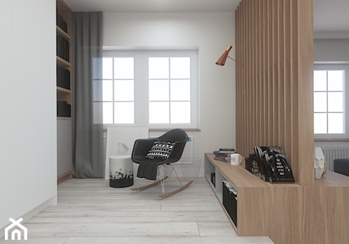 Dom jednorodzinny w Siedlcach - Mały biały salon, styl skandynawski - zdjęcie od SSF_Interiors