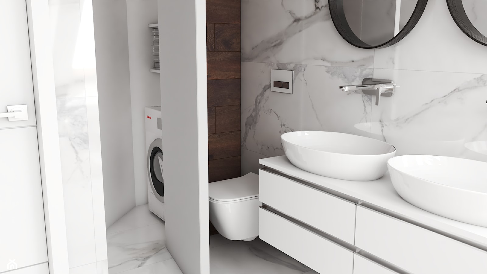 Łazienka marmurowa - zdjęcie od 3D Wizualizacje i Projektowanie - Homebook
