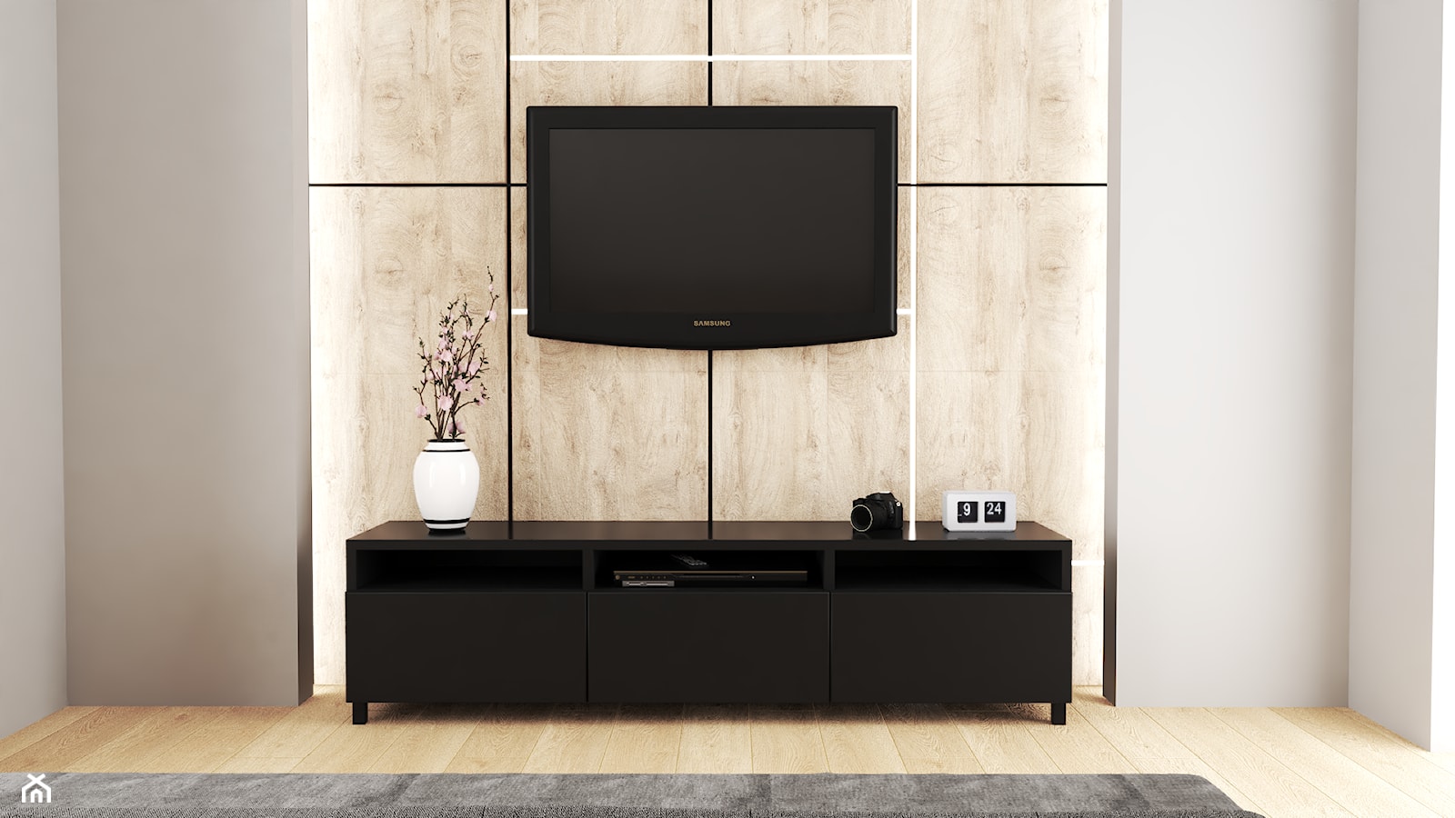 Sypialnia - ścianka TV - zdjęcie od 3D Wizualizacje i Projektowanie - Homebook