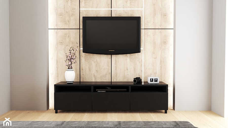 Sypialnia - ścianka TV - zdjęcie od 3D Wizualizacje i Projektowanie