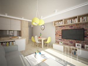 Projekt mieszkania 50m2 Białystok - Salon, styl nowoczesny - zdjęcie od INRE
