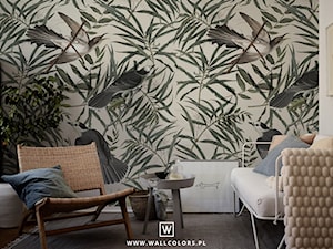 Tapeta Pliszki w liściach - WALLCOLORS - zdjęcie od wallcolors