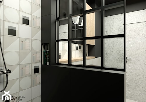 Warszawa - 65 m2 - Mała bez okna z lustrem łazienka, styl industrialny - zdjęcie od Moczulska Wnetrza i Ogrody