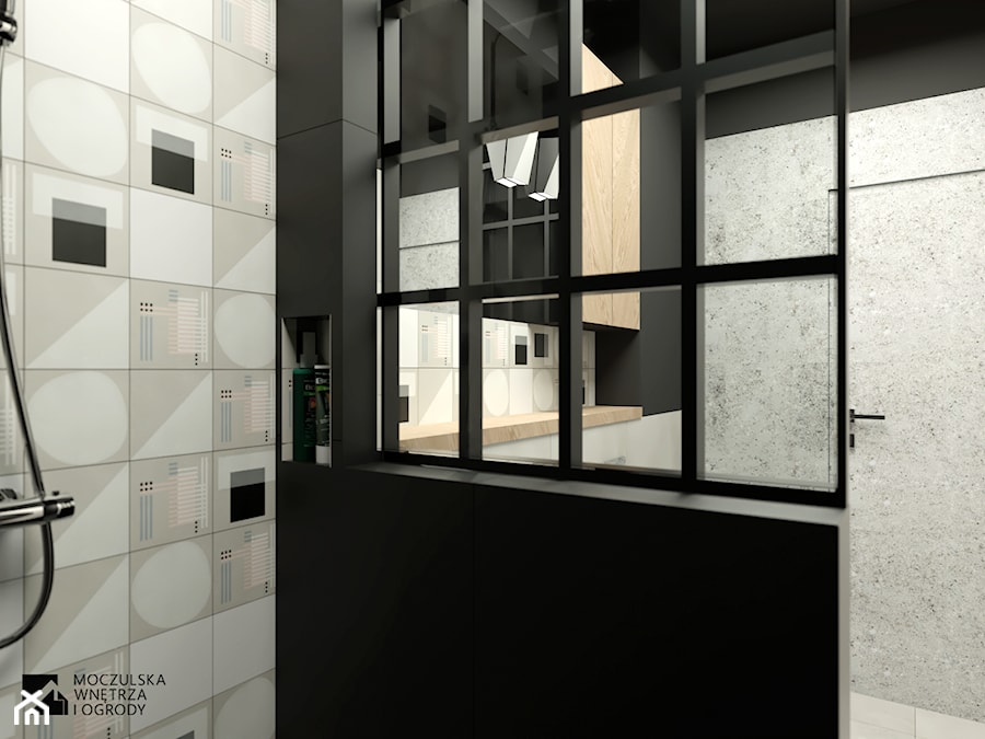 Warszawa - 65 m2 - Mała bez okna z lustrem łazienka, styl industrialny - zdjęcie od Moczulska Wnetrza i Ogrody
