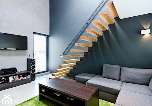 apartament JEDNOosobowy - Schody jednobiegowe drewniane, styl minimalistyczny - zdjęcie od ENDE marcin lewandowicz