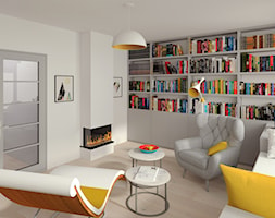 Biblioteka - Duże w osobnym pomieszczeniu z sofą białe biuro - zdjęcie od ArtePoint - Homebook