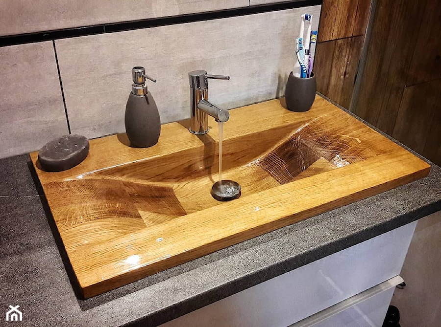 Umywalka z drewna - zdjęcie od Ambivalent Design - umywalki z drewna