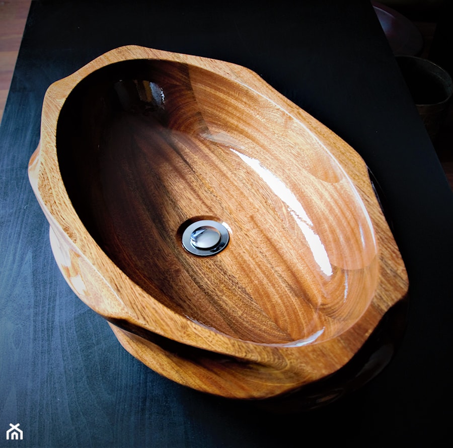WELES - umywalka z drewna sapeli - zdjęcie od Ambivalent Design - umywalki z drewna