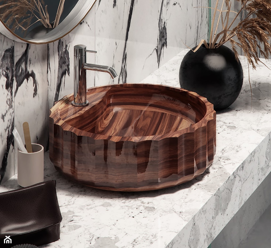 Roman - umywalka z drewna - zdjęcie od Ambivalent Design - umywalki z drewna - Homebook