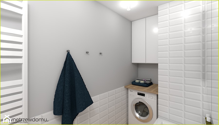 łazienka z miętowym kolorem - Łazienka, styl skandynawski - zdjęcie od wnetrzewdomu