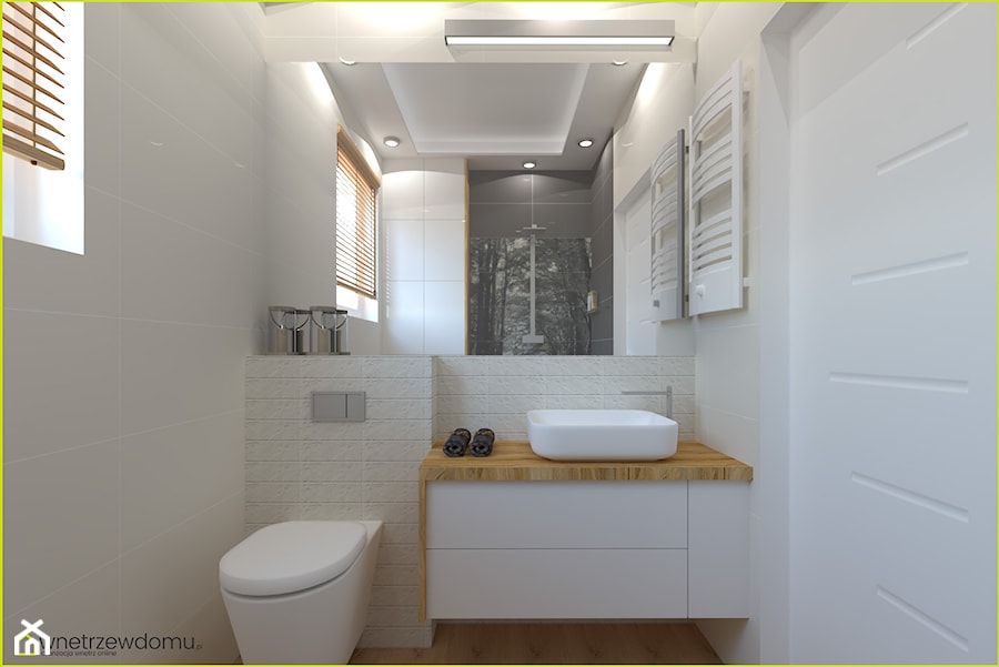 Mała funkcjonalna łazienka z miejscem na pralkę - zdjęcie od wnetrzewdomu
