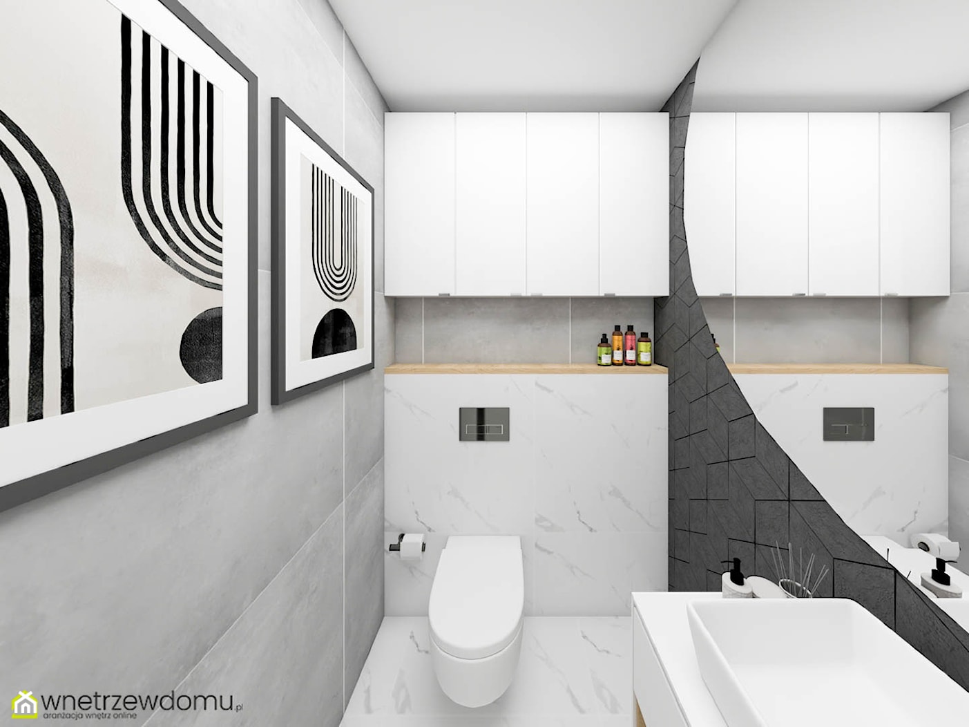 Biało-szara toaleta - zdjęcie od wnetrzewdomu - Homebook