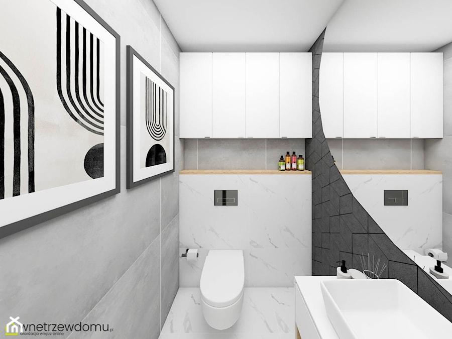 Biało-szara toaleta - zdjęcie od wnetrzewdomu