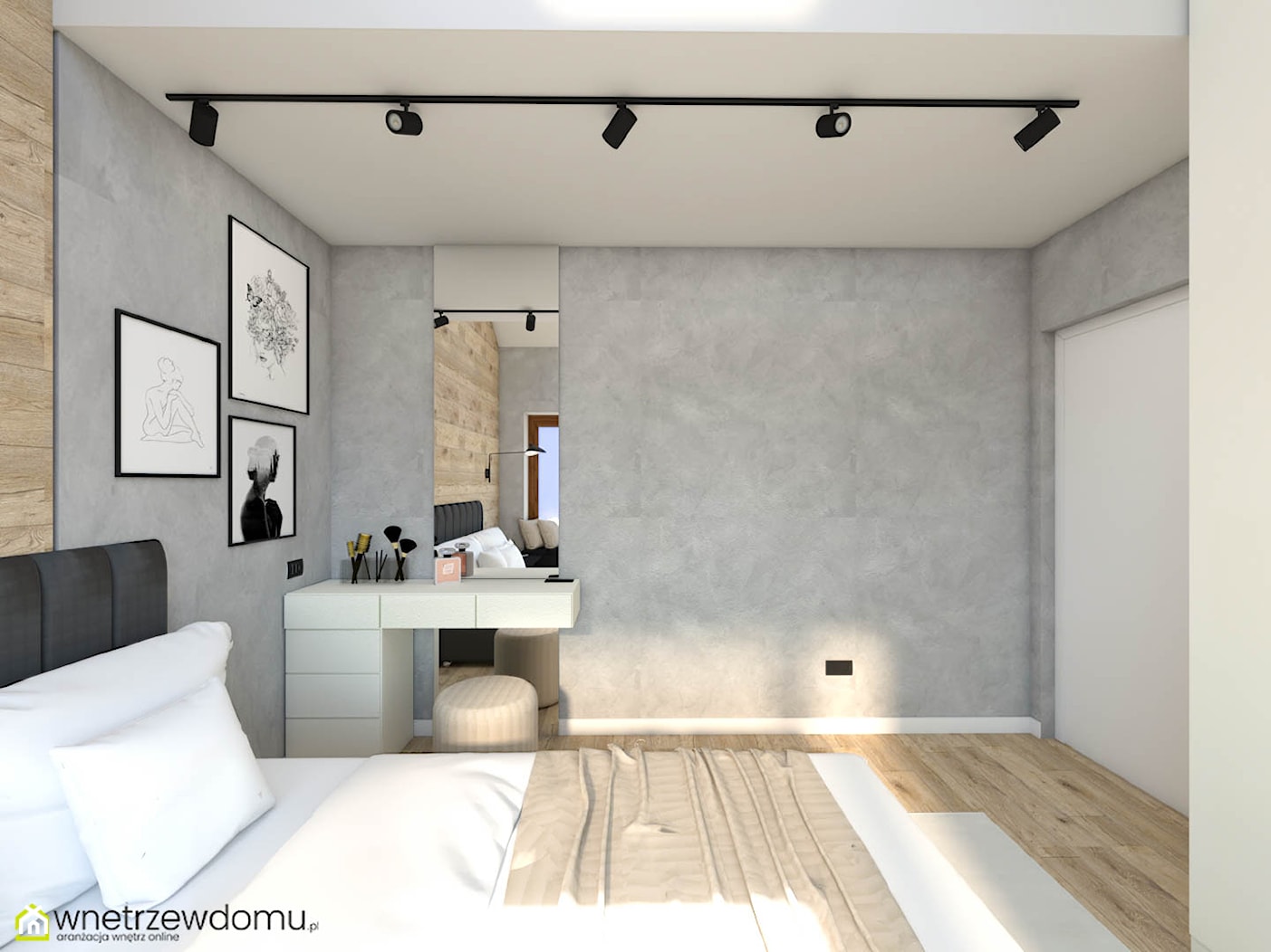 Nowoczesna sypialnia z wysokim sufitem - zdjęcie od wnetrzewdomu - Homebook