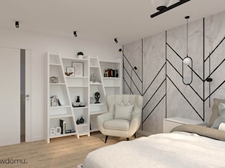 Przestronna , komfortowa sypialnia na poddaszu w jasnych kolorach