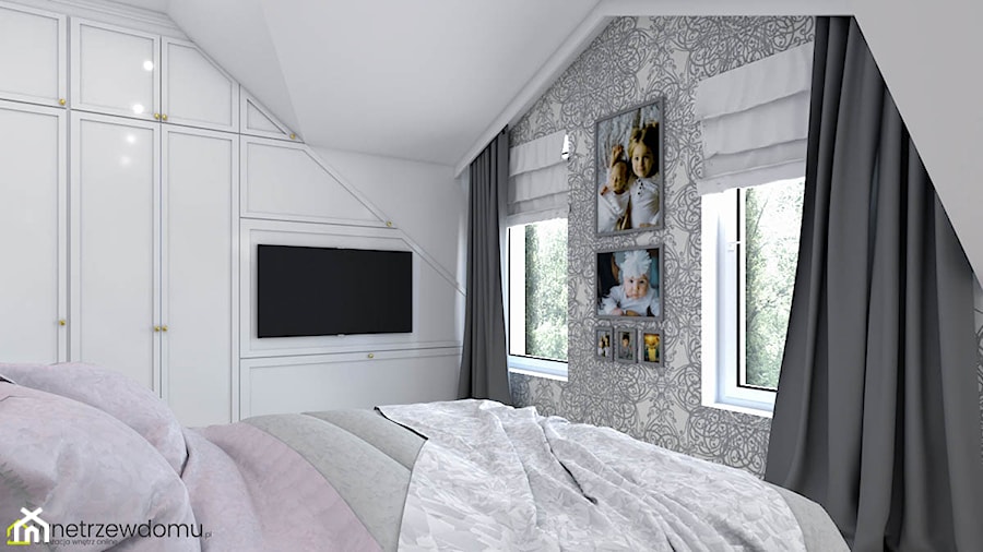 Sypialnia glamour na poddaszu - zdjęcie od wnetrzewdomu