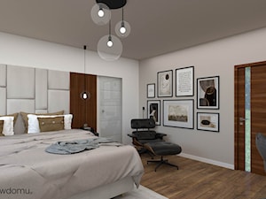 Jasna, nowoczesna sypialnia z beżowym sufitem - zdjęcie od wnetrzewdomu