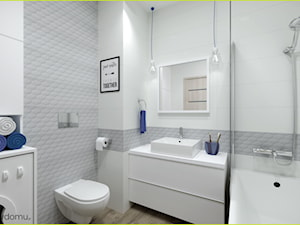 jasna łazienka - Mała bez okna z pralką / suszarką z lustrem łazienka, styl skandynawski - zdjęcie od wnetrzewdomu