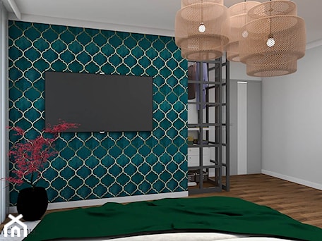 Aranżacje wnętrz - Sypialnia: Przestronna sypialnia z marokańską tapetą - wnetrzewdomu. Przeglądaj, dodawaj i zapisuj najlepsze zdjęcia, pomysły i inspiracje designerskie. W bazie mamy już prawie milion fotografii!
