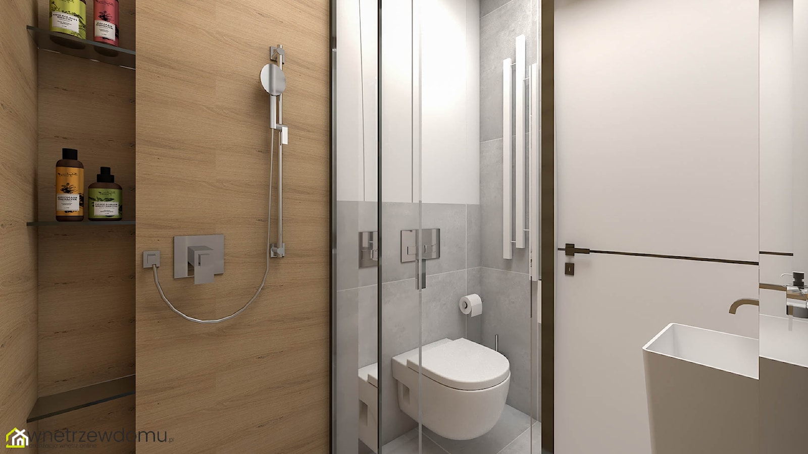 2,5-metrowa łazienka z prysznicem - zdjęcie od wnetrzewdomu - Homebook