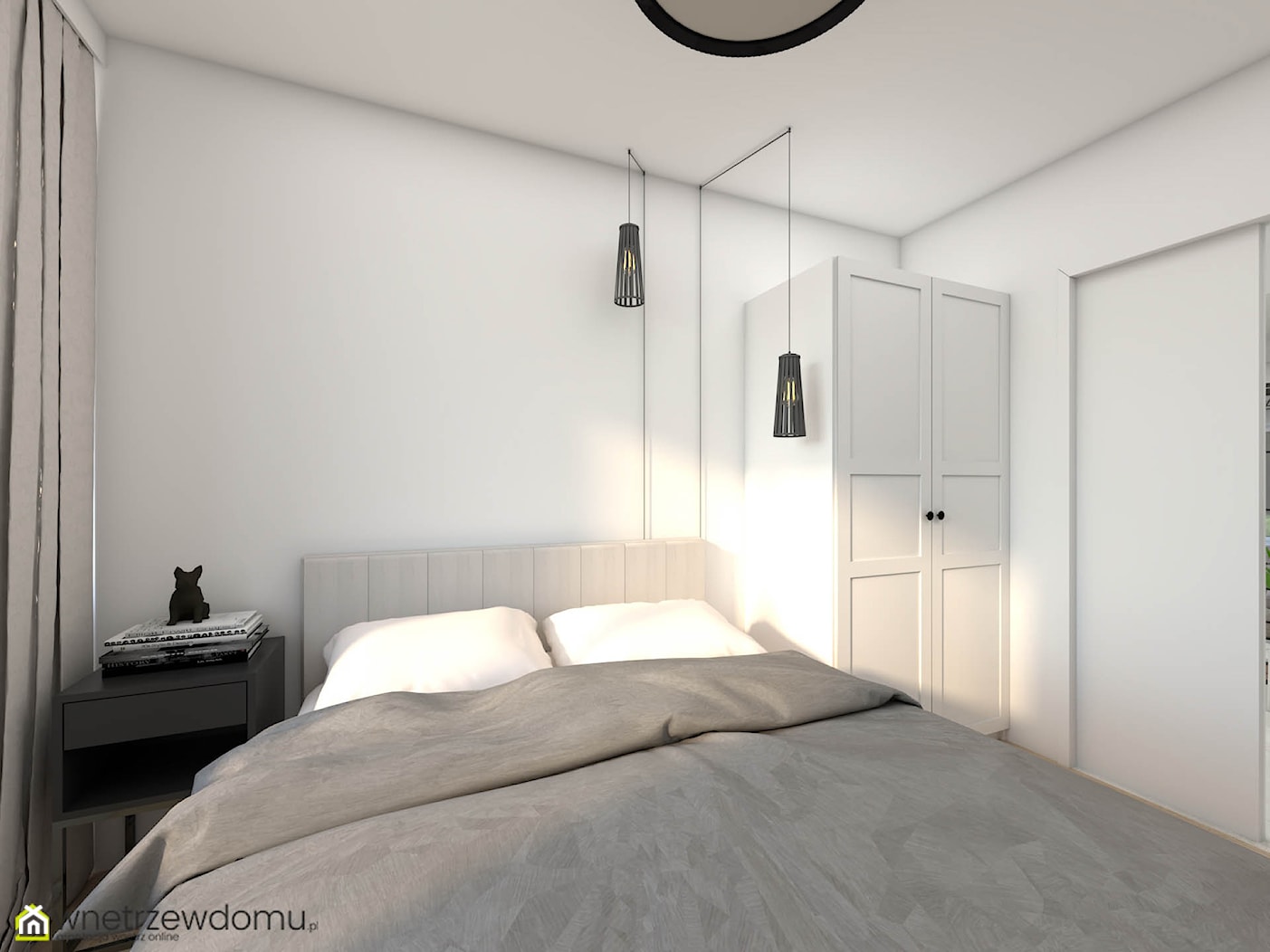 Minimalistyczna sypialnia dla gości - zdjęcie od wnetrzewdomu - Homebook