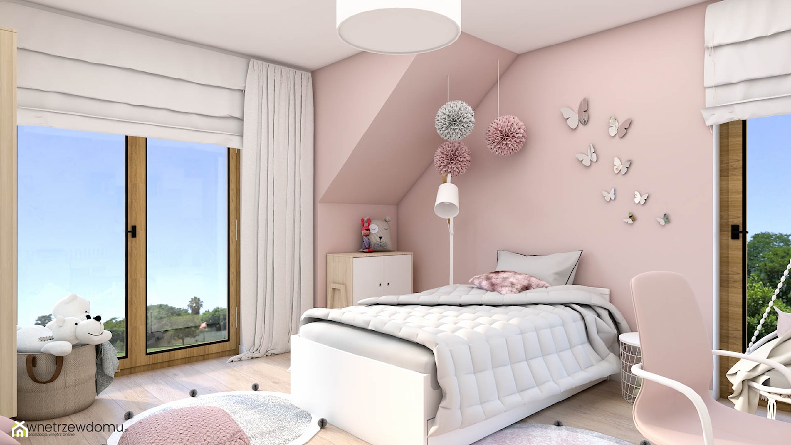 Delikatny pokój dla dziewczynki w odcieniach różu - zdjęcie od wnetrzewdomu - Homebook