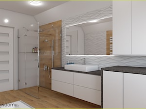 Nowoczesna łazienka z podświetlaną wanną - Średnia bez okna z lustrem łazienka, styl nowoczesny - zdjęcie od wnetrzewdomu