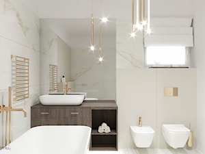 Łazienka glamour - złoto i biały marmur