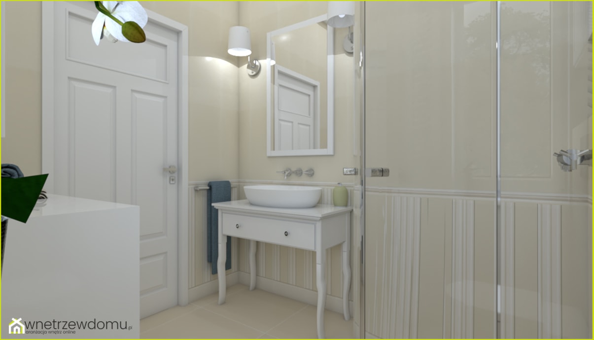 łazienka z angielską elegancją - Średnia bez okna z lustrem z punktowym oświetleniem łazienka - zdjęcie od wnetrzewdomu - Homebook
