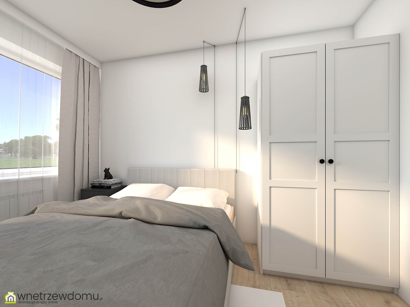 Minimalistyczna sypialnia dla gości - zdjęcie od wnetrzewdomu - Homebook