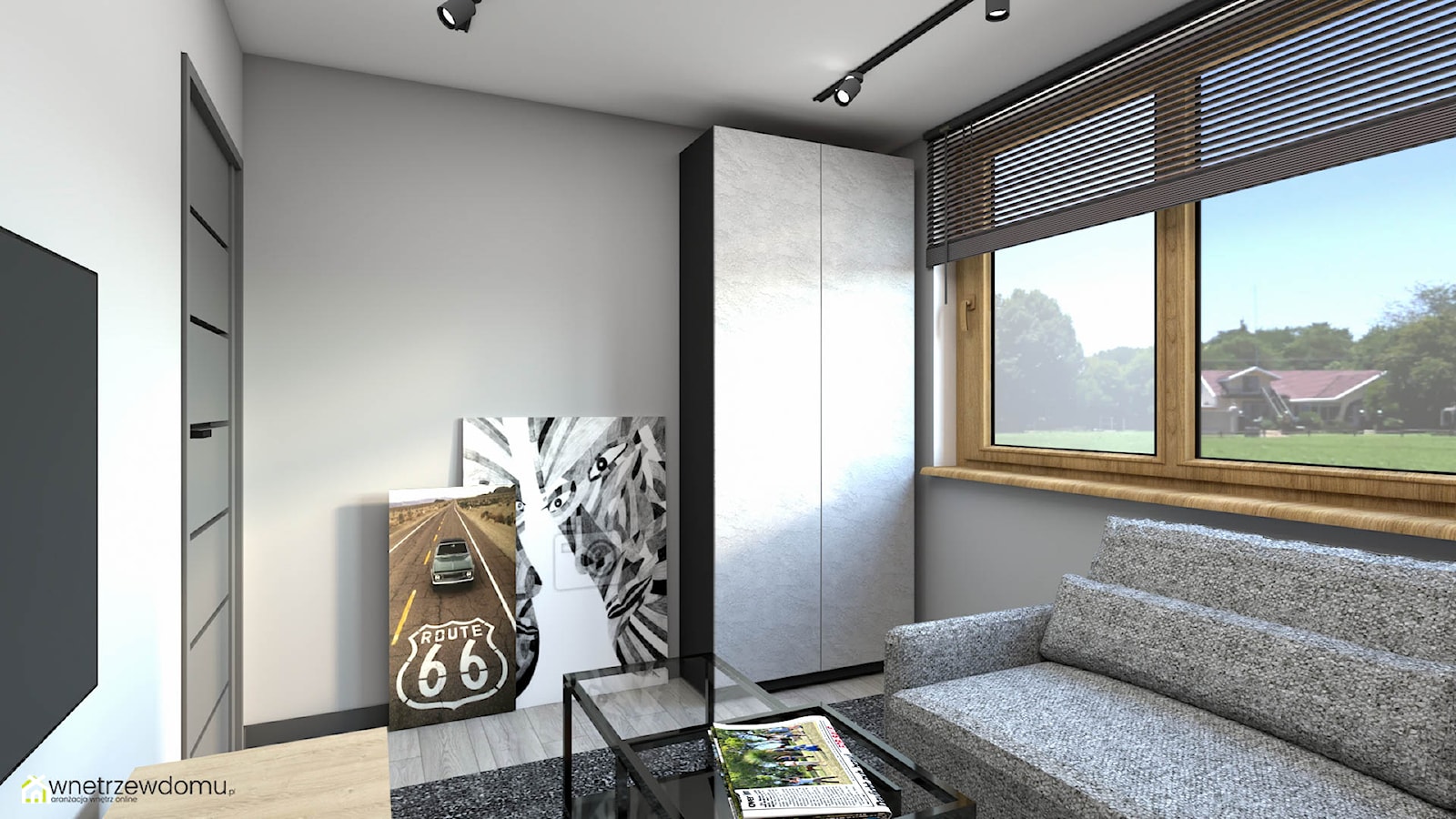 Pokój dla nastolatka ze ścianą wykończoną cegłą - zdjęcie od wnetrzewdomu - Homebook