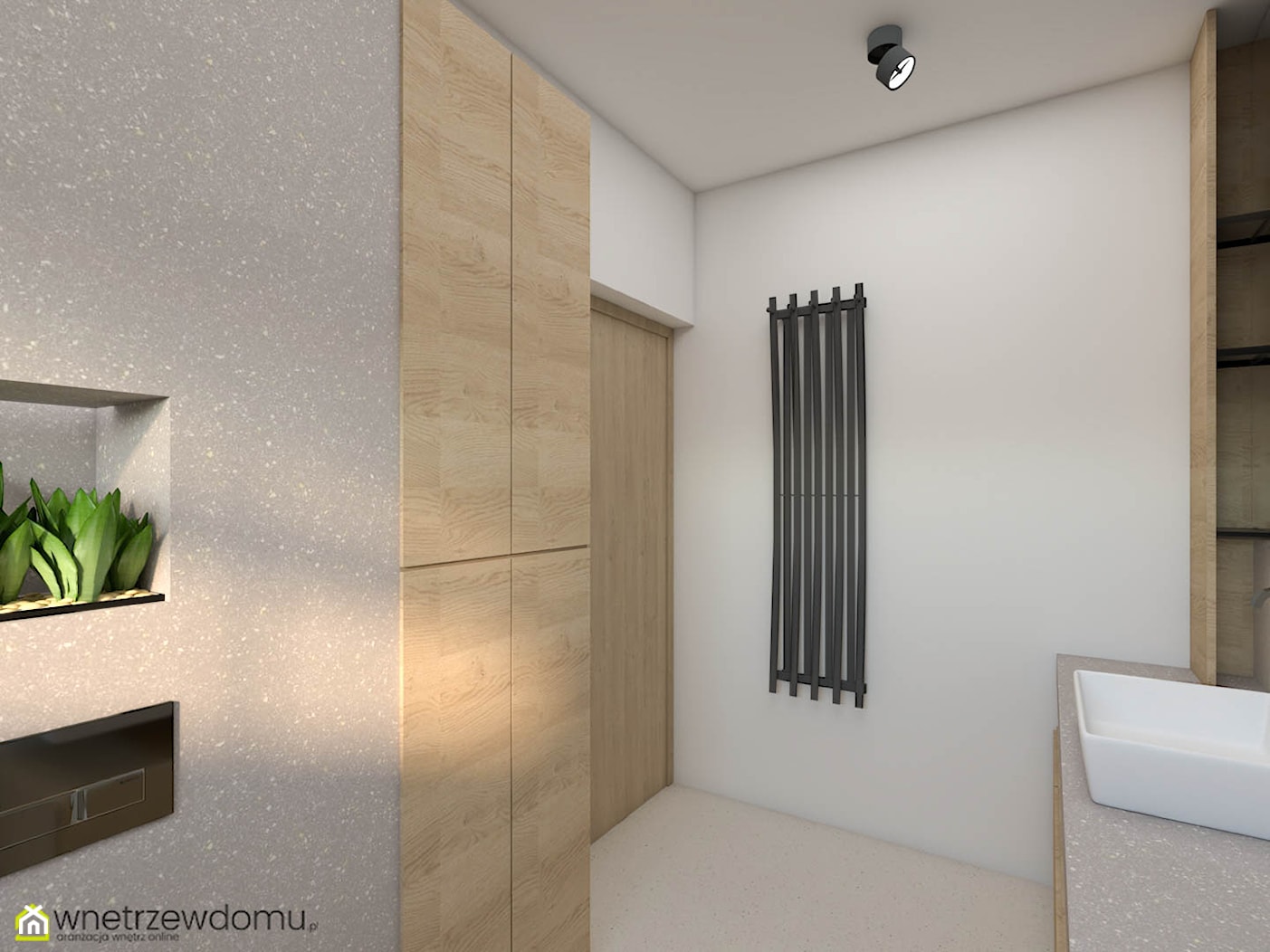Niewielka nowoczesna łazienka z kabiną prysznicową - zdjęcie od wnetrzewdomu - Homebook