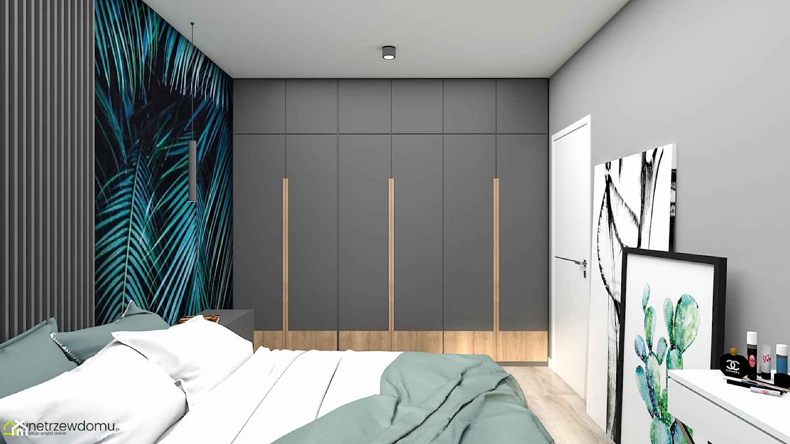 Nowoczesna sypialnia w ciemnych kolorach - zdjęcie od wnetrzewdomu - Homebook